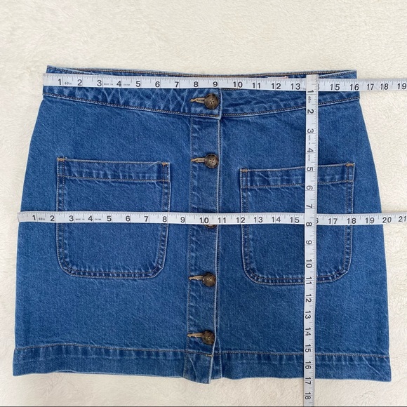 Free people We the Free don’t get me wrong button down denim mini skirt 30 - Picture 5 of 8